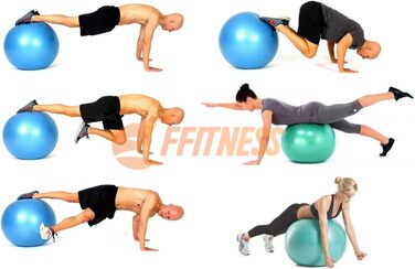 Фітнес-м'яч для вагітних FFitness 95 см, антивибуховий, для гімнастики, пресу, силових та кардіо вправ, синій