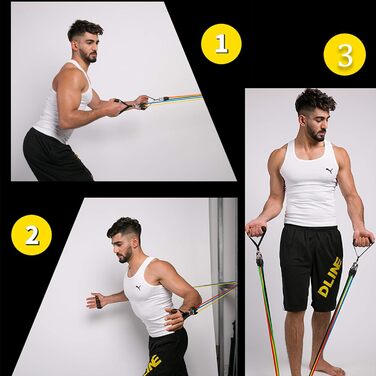 Набір еластичних стрічок для фітнесу Aoory з ручками, петлями для ніг та фіксатором для дверей (11 шт.) для комплексних тренувань, йоги, пілатесу та фітнесу