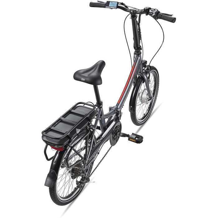 Електровелосипед складаний TELEFUNKEN, алюмінієвий, 250 Вт, Shimano, 36V акумулятор, LED-дисплей, 20 дюймів