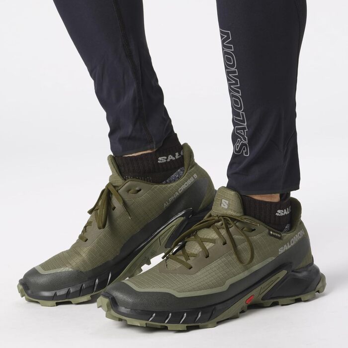 Кросівки для трейлраннінгу Salomon Alphacross 5 Gore-Tex, чоловічі, 46 2/3 EU, Olive Night/Black/Deep Lichen Green