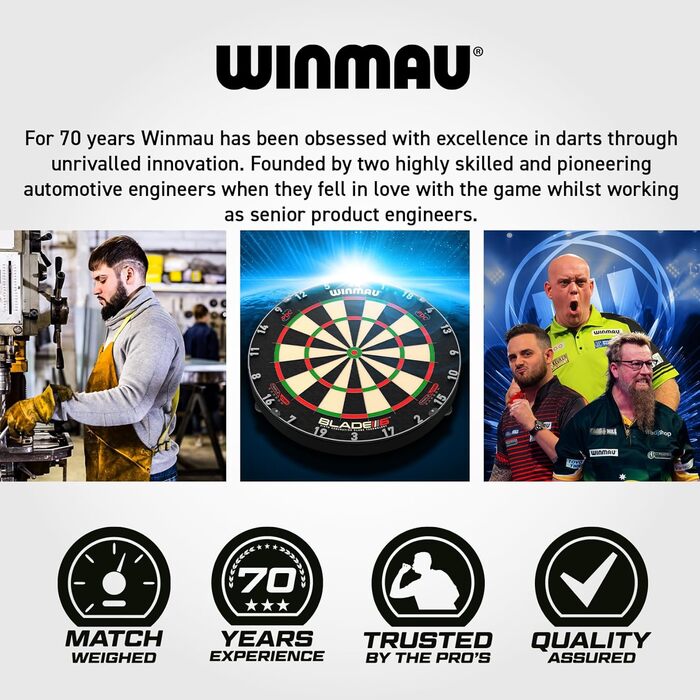 Дротики WINMAU Michael Van Gerwen MvG EvoX 22,5 г з крилами та хвостовиками, професійний набір для дартсу