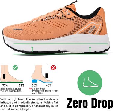 Чоловічі кросівки JACKSHIBO з широкою передньою частиною: для бігу, ходьби, тенісу. Подушка, товста підошва, без перепаду висоти. Розмір 41 EU, колір Оранжевий, візерунок Chevron Sunset.