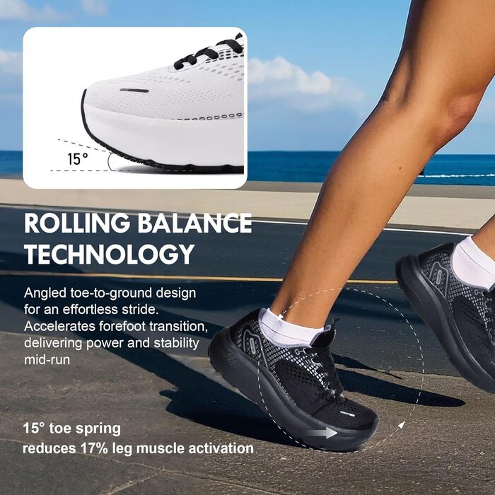 Жіночі кросівки JACKSHIBO з широкою передньою частиною, підтримка склепіння стопи, для бігу, ходьби, спорту, тенісу, ортопедичні при пілоноподібному фасціїті, з товстим устілкою