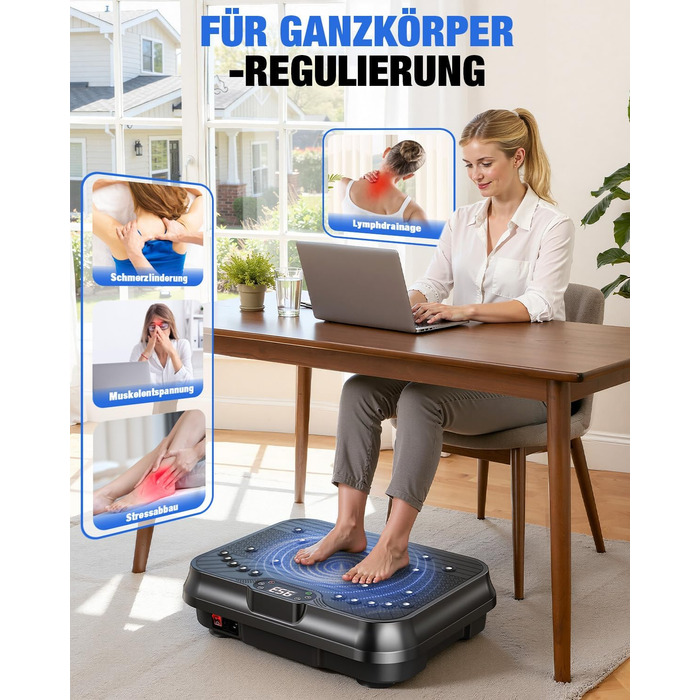 Віброплатформа для фітнесу HomeFitnessCode Mini - для жінок, з регулюванням інтенсивності, тренажер для дому, схуднення, нарощування м'язів, все тіло, чорний глянцевий