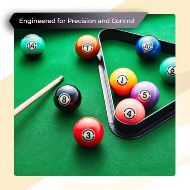 Преміум-набір для більярду: чорні кульки для більярду, клас AA+, 5,1 см, стандартний розмір UK, набір з кульками для більярду з позначками, для більярдного столу