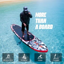 Надувний SUP Борд FunWater 10'10' - комплект з аксесуарами (чорний/зелений)