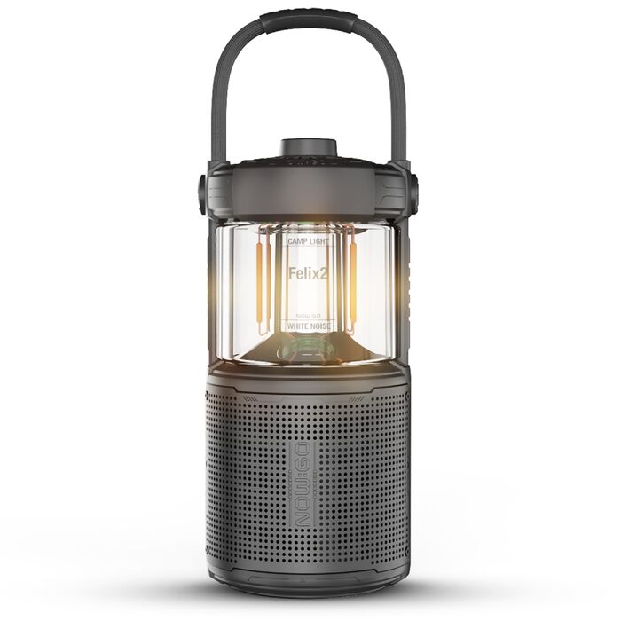 Ліхтар кемпінговий LED Felix 2 з Bluetooth колонкою, акумуляторний, водонепроникний IPX7, 360° освітлення, 20W звук, 24 год роботи, USB, чорний