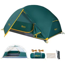 Намет кемпінговий купольний 2-місний Campingzelt водонепроникний, вітрозахисний, для походу, кемпінгу та активного відпочинку, 1.85/2.3 кг, зелений