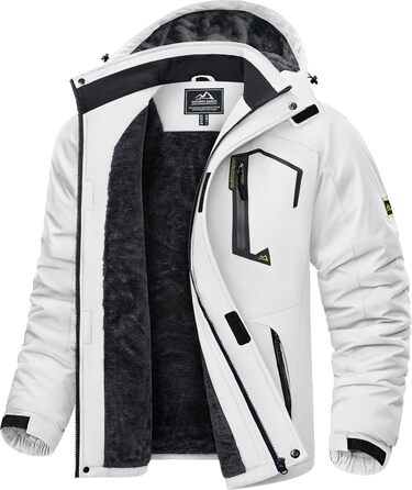 Чоловіча куртка KEFITEVD для сноуборду та активного відпочинку, тепла, водонепроникна, з капюшоном, біла, XL