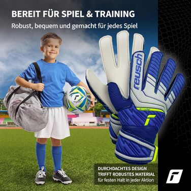 Воротарські рукавички Reusch Attrakt Solid Junior для дітей 5-16 років (Vapor Gray/Deep Blue 6)
