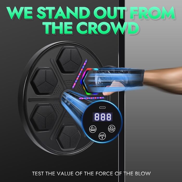 Музична бокс-машина Oamger з LED-підсвіткою та Bluetooth, 9 режимів швидкості, для дітей та дорослих