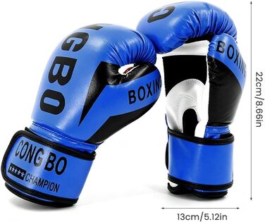 Боксерські рукавички для дітей 3-12 років, 6 oz, синій. Рукавички для спарингу та тренувань, PU шкіра