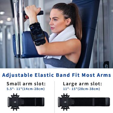 Спортивна наплічна сумка для телефону, універсальна, 360° обертання, з кріпленням на руку, для iPhone 15/14/13/12, 10.2-16.5 см