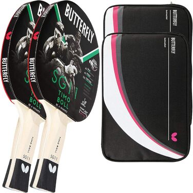 Набір для настільного тенісу Butterfly Timo Boll: 2 ракетки SG11 та 2 чохли Drive Case 2, для хобі