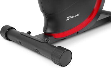 Велотренажер Hop-Sport HS-015H для дому, компактний, для літніх людей, з пульсометром і антиковзаючими педалями, червоний
