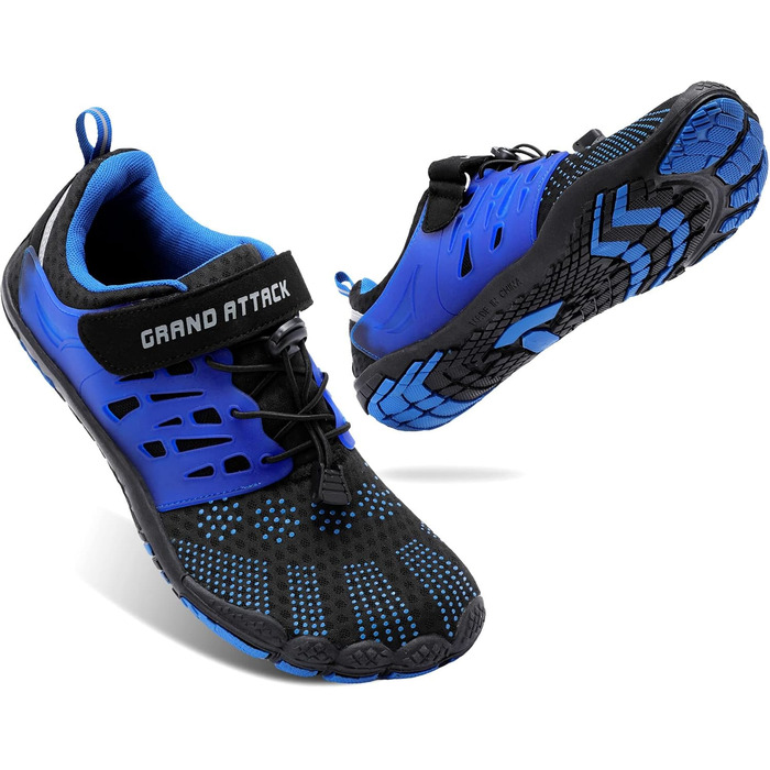 Чоловічі шкарпетки Grand Attack Barfußschuhe, мінімалістичні крос-тренери, підошва Zero Drop, широка передня частина (40.5 EU Weit, Zt609 Black Blue)