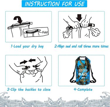 Водонепроникна сумка-мішок Dry Bag 10L/20L з регульованим плечовим ременем для плавання, рафтингу, кемпінгу, риболовлі, катання на човні, піших прогулянок та каякінгу (Світло-блакитний, 10L)