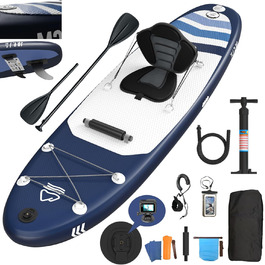 Надувний SUP Борд JUMMICO 330x80x15 см - 2-в-1 з каяком, веслом та аксесуарами (до 160 кг), для серфінгу, риболовлі, йоги, зелений/темно-синій