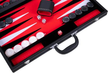 Набір для гри в нарди Engelhart Deluxe 54 см - високоякісні матеріали, нарди з кейсом, кубики та стаканчики