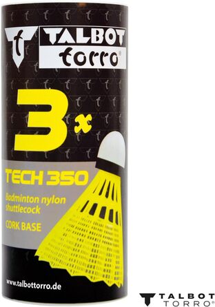 Badmintonbälle Talbot-Torro Tech 350 - 3 або 6 шт. в упаковці, різні кольори/швидкість, нейлонові, для гри в приміщенні та на вулиці