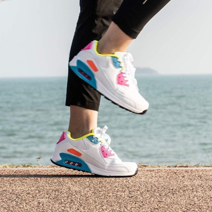 Кросівки для бігу Hitmars для чоловіків та жінок, зручні, легкі, з повітряною подушкою, чорно-зелені, розміри EU36-EU47