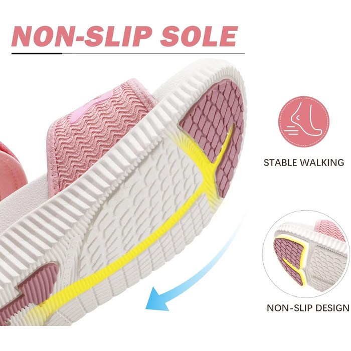 Сандалії жіночі KuaiLu для трекінгу та відпочинку: ортопедичні, з регулюванням на липучці, рожеві (39 EU)