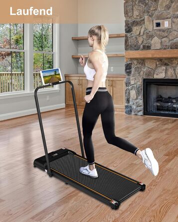 Біговий доріжка з нахилом для дому, складаний електричний walking pad з пультом дистанційного керування, Bluetooth та керуванням через додаток, подвійним амортизатором, без необхідності збирання