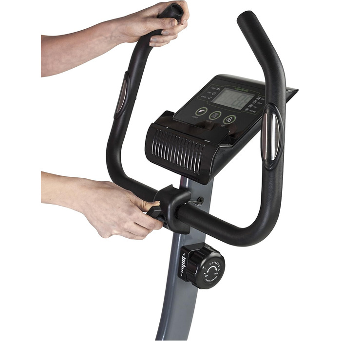 Велотренажер Tunturi Cardio Fit B35 з LCD-дисплеєм та тримачем для планшета, чорний – фітнес велотренажер для дому