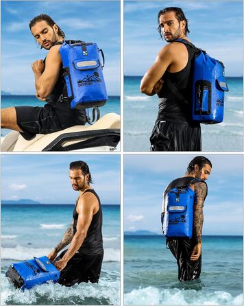 Водонепроникний рюкзак IDRYBAG Dry Bag 40L, 30L, для каякінгу та водних видів спорту (Блакитний)