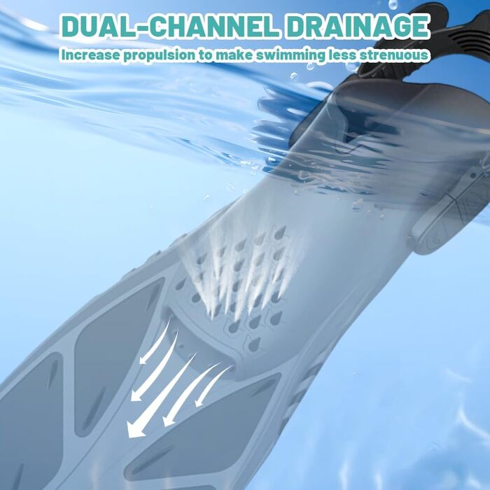 Ласти для плавання Schwimmflossen S/M (36-41) унісекс, регульовані, з відкритим п'яткою, чорні