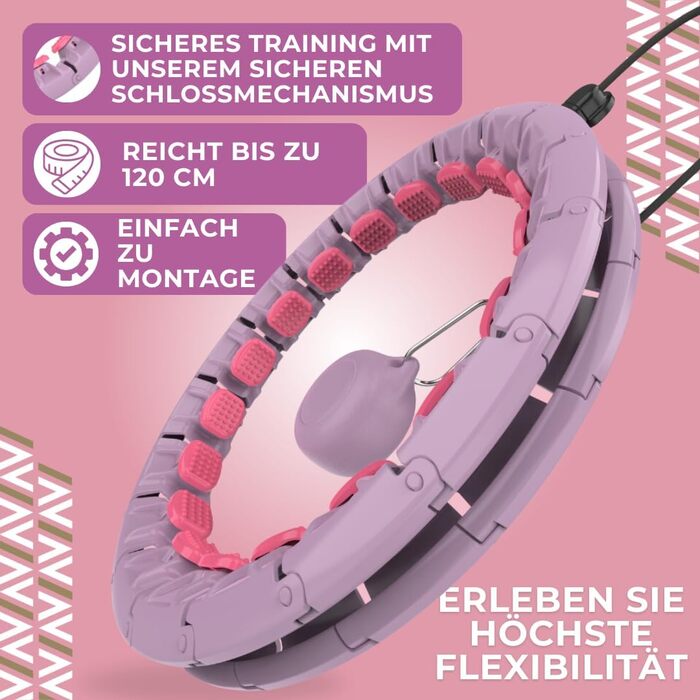 Розумний хулахуп Swiss Activa+ з обважнювачем і масажними нопами для схуднення, фітнес-обруч для дорослих, що не падає