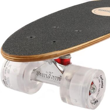 Скейтборд круїзер FunTomia Mini-Board 57см, канадський клен (7 шарів), ABEC-9 підшипники, рожевий з білими LED колесами