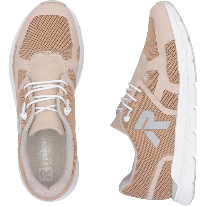 Кросівки Rieker білі жіночі повсякденні низькі, 39 EU, рожеві деталі (31)