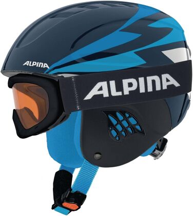 Дитячий лижний шолом Alpina Carat Set нічний синій 48-52 см, унісекс