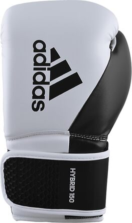 Боксерські рукавички adidas Hybrid 150 для боксу, кікбоксингу та ММА, універсальні, для чоловіків і жінок, різні ваги, чорні/білі