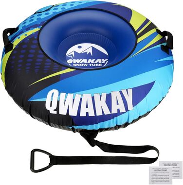 Надувний сніговий тюб зі стропом, 47-49-68 дюймів. Міцний чохол, зносостійкий та морозостійкий матеріал. Зимовий спорт для дітей та дорослих