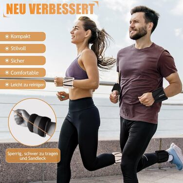 Набір обтяжувачів для ніг та рук BECOJADDE (0.45kg/0.9kg) - 2 шт. Регульовані манжети для занять фітнесом, йогою, пілатесом, ходьбою, бігом. Підходять для жінок та чоловіків. Колір: бежевий. Вага пари: 1.8 кг