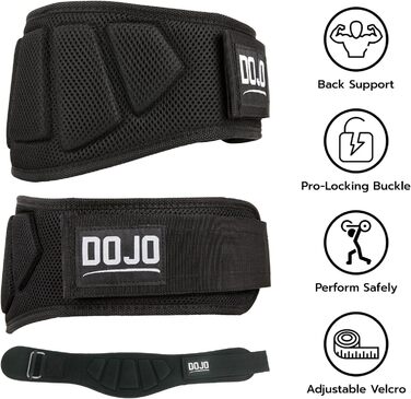 Пояс для важкої атлетики Dojo - для пауерліфтингу, бодібілдингу та фітнесу (унісекс, рожевий, регульований, підтримка спини)