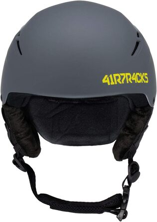 Гірськолижний шолом Airtracks Star T-200 для чоловіків і жінок, з вентиляцією, регулюванням розміру, матовий чорний/неоновий/білий/сірий, M (52-55 см) – для лиж та сноуборду