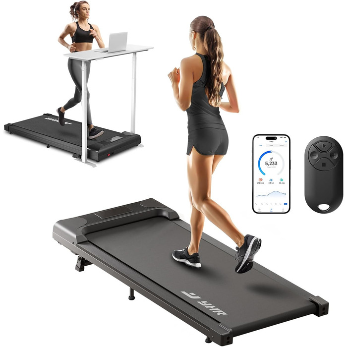 Бігова доріжка Walking Pad з нахилом 4 в 1, 2.5HP, APP-керування та пульт, для офісу і дому, компактна під стіл