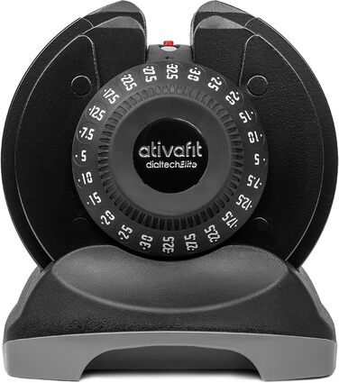 Профігантель DialTech універсальна гантель 5-32,5 кг, швидке регулювання, антиковзна ручка, 12 в 1, 2 шт з підставками