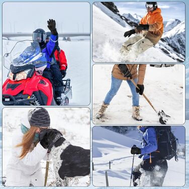 Електричні грілки для рук для чоловіків та жінок, 7.4V 5000mAh/6000mAh, акумуляторні, сенсорний екран, 3 режими 45/50/55°C, антиковзні, для катання на велосипеді, лижах, кемпінгу, чорні