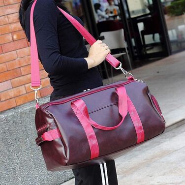 Спортивна сумка з відділенням для взуття та мокрих речей, дорожня сумка з PU шкіри, велика, водонепроникна, для фітнесу, подорожей, спортзалу, чоловіча/жіноча (Зелена)