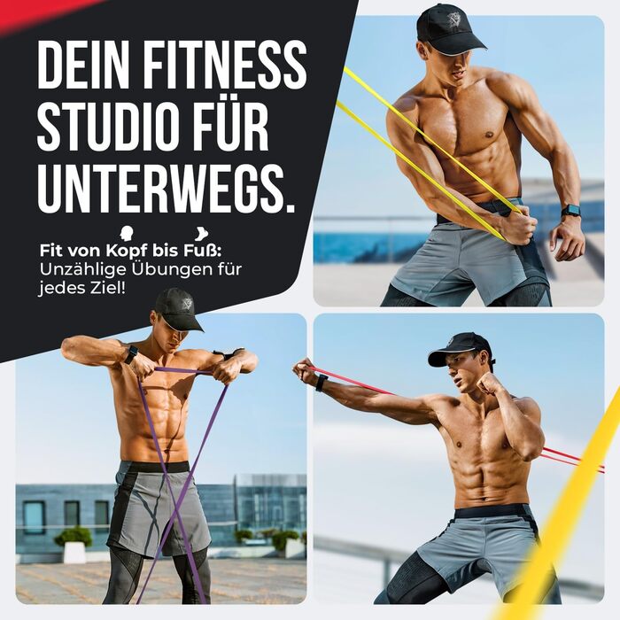 Резинки для фітнесу VISOKRAFT з дверним кріпленням та ручками, для силових тренувань, йоги, стрейчингу та фізіотерапії