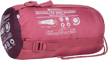 Спальний мішок Mountain Warehouse Microlite 500 Mummy для кемпінгу, трекінгу та подорожей (200 см, 2-3 сезони)
