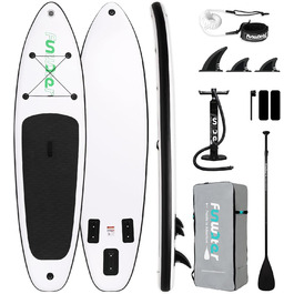 Надувний SUP-борд FunWater 320CM – комплект: весло, рюкзак, 3 ласти, насос, лінія. Підходить для початківців та досвідчених. 10' 6