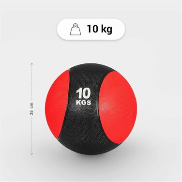 Медбол GORILLA SPORTS гумовий, 1-10 кг, різні кольори, нековзкий, для фітнесу та тренувань