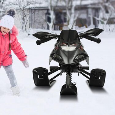 Слалом-санчата з гальмами, автоматичним тросом, рулем та амортизаторами для дітей та дорослих, вантажопідйомність до 80 кг, чорного кольору