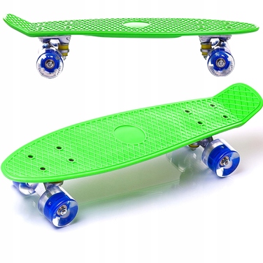 Скейтборд Aurora Classic (56 см x 14,5 см, 60 мм), багатоколірний, з LED-підсвіткою