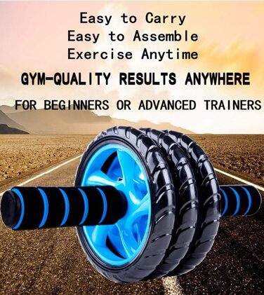 Колесо для пресу Ab Wheel - тренажер для фітнесу та зміцнення м'язів пресу, синього кольору